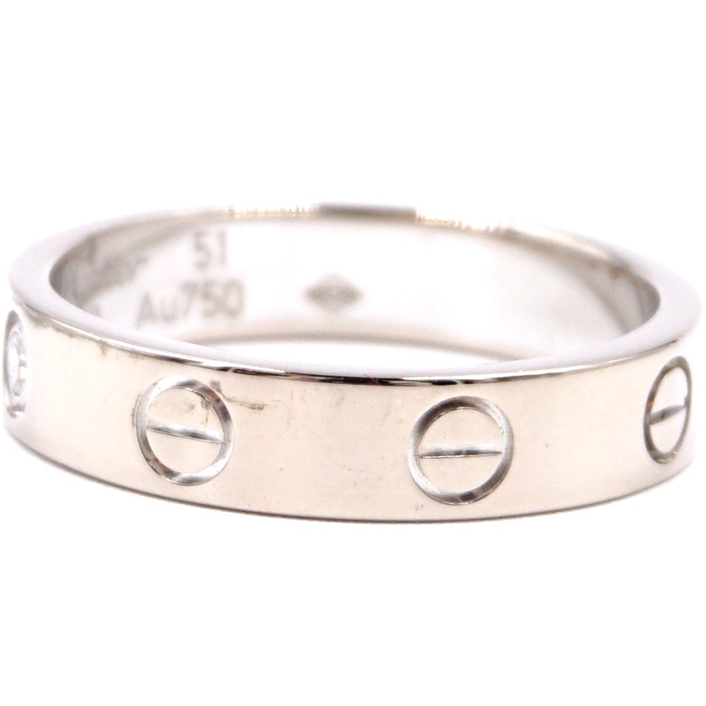 18k Rare 1p Diamond Love 3.5mm Wide Size 51 6 Ring - Picture 3 of 8